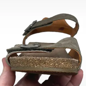 Taos “Traveler” Taupe Leather Wedge Sandals Hook & Loop Closure Women’s 8-8.5 thumbnail 9