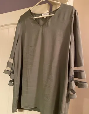 Teal Boutique Flowy Top thumbnail 1