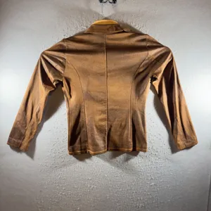 1591 | Venti6 Faux Suede Stretch Tailored Blazer‎ Jacket Brown Women Medium thumbnail 2