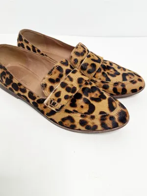 Madewell Alex Loafers Leopard Print Calf Hair Flats Size 8.5 Style AA199 thumbnail 2