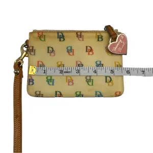 Vintage DOONEY & BOURKE Signature Multicolor Coated Canvas Wristlet thumbnail 6