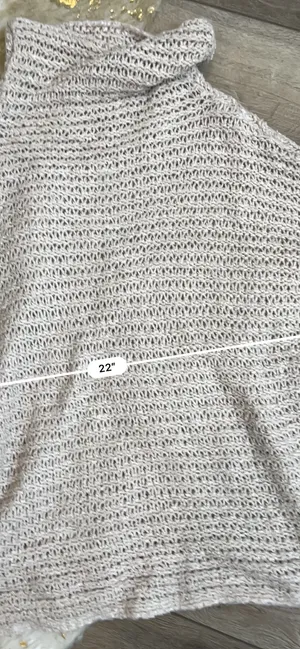 Aerie Beige Open Knit Turtleneck Sweater thumbnail 2