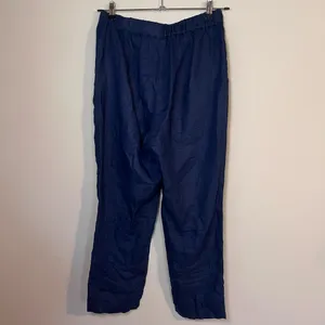 Quince European Linen Tapered Pull On Ankle Pants Navy Blue M thumbnail 6
