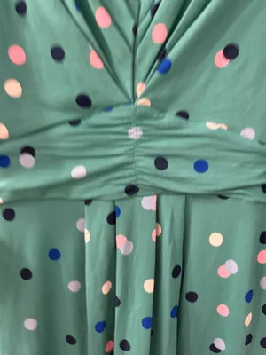 Boden Teal Green Polka Dot Wrap Dress thumbnail 3