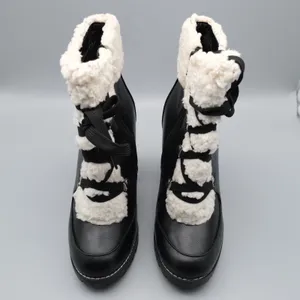 BCBGeneration Paloma Boots Womens Black Faux Fur Lace Up 8.5M|39 thumbnail 2