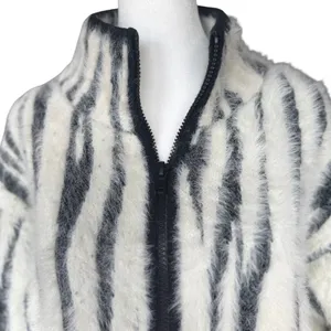 Anthropologie Cindy Eyelash Zebra 1/2 Zip Pullover Sz S‎ thumbnail 4