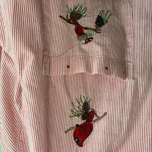 VTG Women’s Country Store Embroidered Cardinal Oversized Grandma Shirt Sz XL thumbnail 2