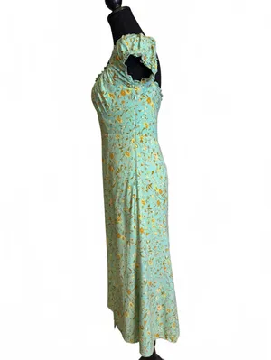 Hello Molly Floral Maxi Dress Cottagecore Puff Sleeve Rayon thumbnail 4