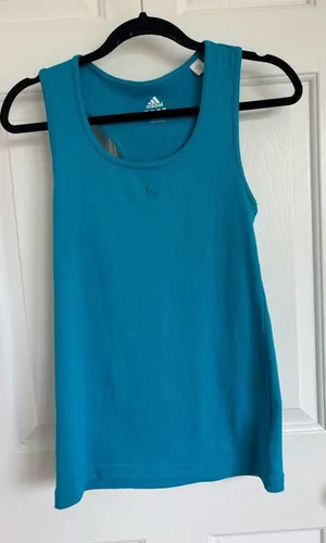 Womens adidas racerback tank top blue large thumbnail 1