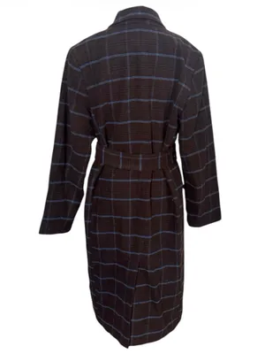 A New Day Plaid Wool Blend Long Belted Coat Size Medium thumbnail 4