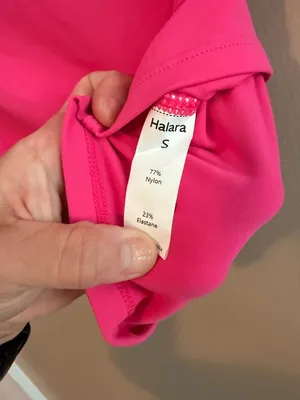 Halara S Softly Zero Hot Pink Short Sleeve Cut-Out Crop Top Size S thumbnail 2