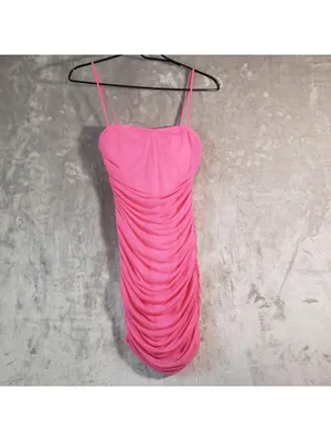 superdown emmie mesh mini dress pink ruched bodycon Revolve Size S thumbnail 2