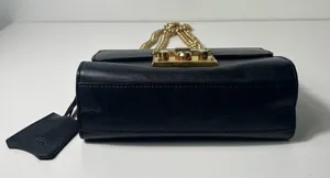 Gucci GG Black Leather Small Padlock Shoulder Bag Purse thumbnail 9