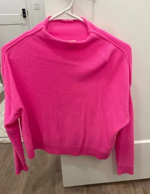 Pilcro pink sweater mock neck thumbnail 1