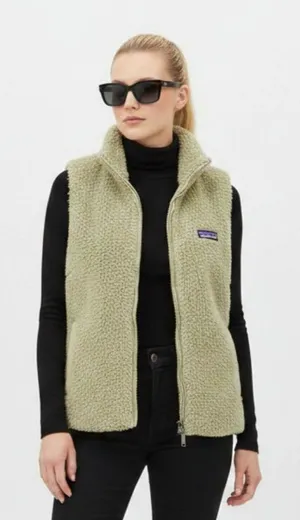Patagonia Tan Los Gatos Sleeveless Zip Up Soft Teddy Sherpa Vest M thumbnail 1