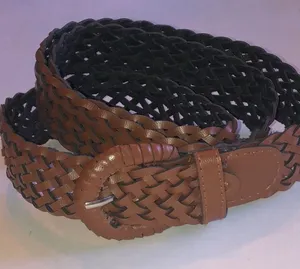 Brown Woven Faux Leather Retro Boho Belt thumbnail 1