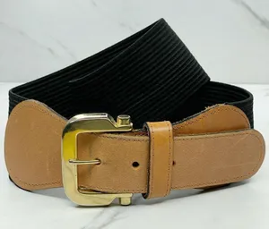 Vintage The Limited Stretch Belt Leather Trim Gold Hardware Medium (M) ✨ thumbnail 1