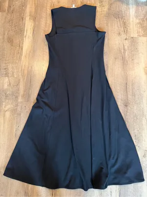 COS Black Zip-Front V-Neck Midi Dress Small thumbnail 9