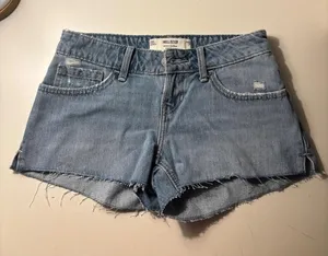 Hollister ultra low rise blue denim shorts thumbnail 1