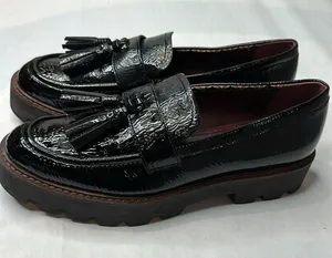 Sarto Patent Leather Lug Loafers Black Size 8.5 thumbnail 4