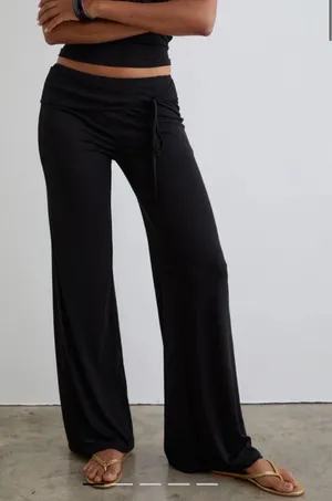 Motel Rocks Donata Trouser In Black With Belt thumbnail 1