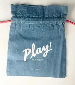 Sephora Play! Soft Denim Drawstring Cloth MakeUp Delicates Travel Bag Blue New thumbnail 1