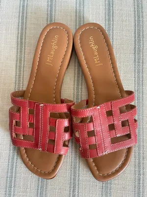 J. McLaughlin Willa Leather Cutout Geometric Slide Sandals Size US 7 thumbnail 1