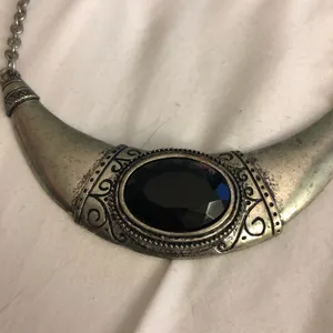 Black and silver statement necklace thumbnail 2