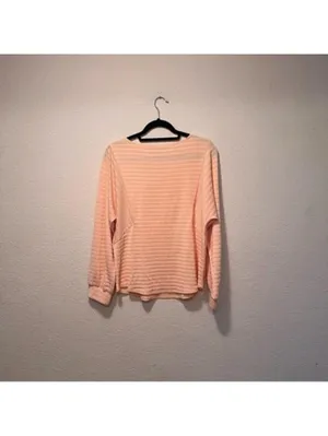 H&M Peach Textured Sweater Top Soft‎ Lightweight Pullover Size M thumbnail 4