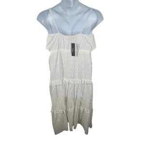 Lulus Summertime Babe White Eyelet Midi Dress NWT Medium thumbnail 10