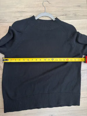 Quince Organic Cotton Mock Neck Knit Casual Minimalist Sweater Black Small thumbnail 8