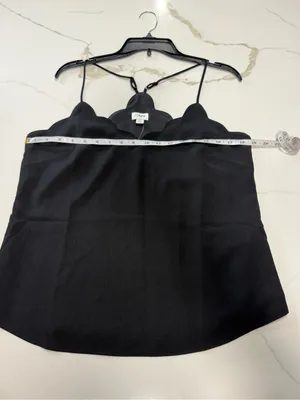 J. Crew Racerback Scallop Neck Cami Top - Black Size 10 NWT thumbnail 8