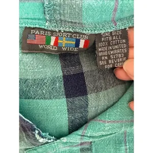 Vintage 90s Plaid Pullover Hoodie Cotton Pockets OSFM thumbnail 9