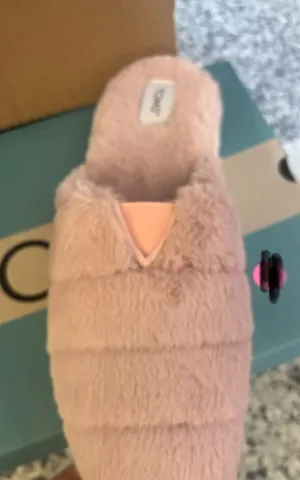 Toms Plush Pink Slip-On Slipper thumbnail 1