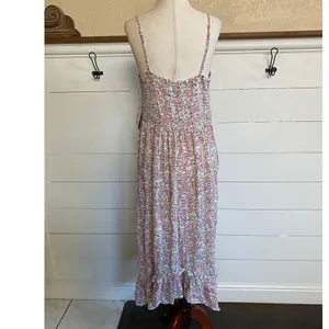 Scoop Ruffle Hem Sleeveless Midi Dress Multi Dainty Floral cottage M 8-10‎ NWT thumbnail 7