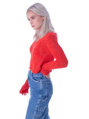 Honey Belle Crop Top Red thumbnail 2