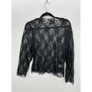 Black Lace Y2K Dark Whimsigoth Long Sleeve‎ Sz XL Layering Grunge Emo Festival thumbnail 2