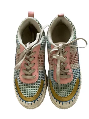 Nicole miller New York patchwork stich platform sneakers size 7 thumbnail 3
