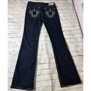 True Religion Jeans Women's 28 Bootcut Y2K McBling Mid Rise Western‎ Boho thumbnail 3