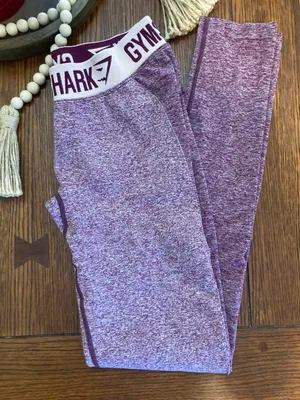 Gymshark flex leggings Dark Ruby Marl Low-Rise Waistband thumbnail 1