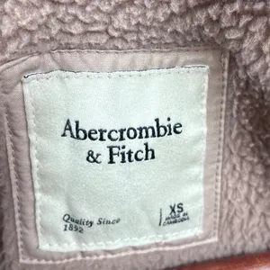 Abercrombie & Fitch XS Sherpa Fleece Quilted Mock Neck‎ Snap Pullover Sweatshirt thumbnail 8