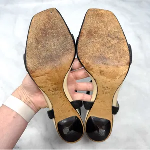 GUCCI Vintage Y2K Leather Square Open Toe Strappy Stiletto Heel Sandal Black 9.5 thumbnail 13