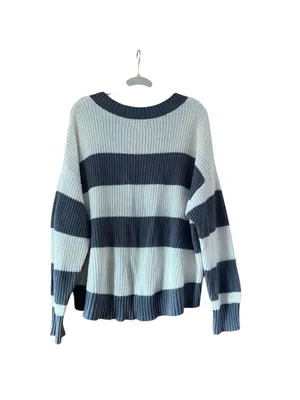 American Eagle Outfitters Striped V-Neck Sweater thumbnail 2