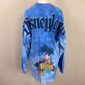 Disney Disneyland Spirit Jersey Blue Tie‎ Dye Stitch Aloha Long Sleeve Top M thumbnail 2
