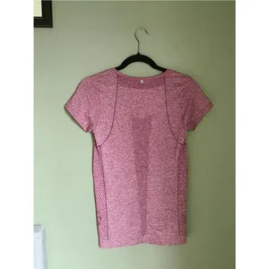 Nike Seamless Short Sleeve Top Size S Heather Maroon Pink thumbnail 7