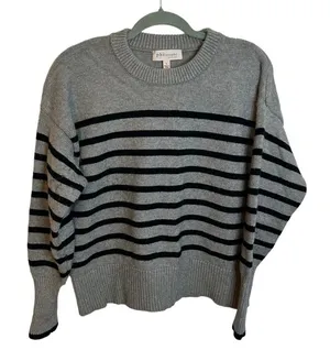Philosophy Gray & Black Striped Sweater thumbnail 1