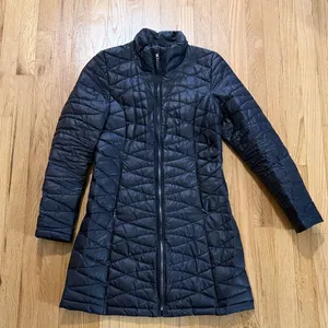 Patagonia Black Duckdown Longline Coat Sz S thumbnail 1