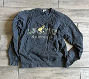 Port and Company Charcoal Cal Poly Mustangs Crewneck Sweatshirt thumbnail 1