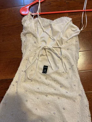 Windsor Homecoming Dress White Beaded thumbnail 2