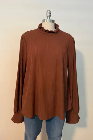 Anthropologie Mock Neck long sleeve top thumbnail 1